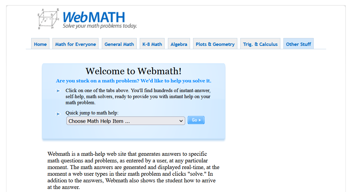 free math homework help websites